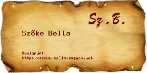 Szőke Bella névjegykártya
